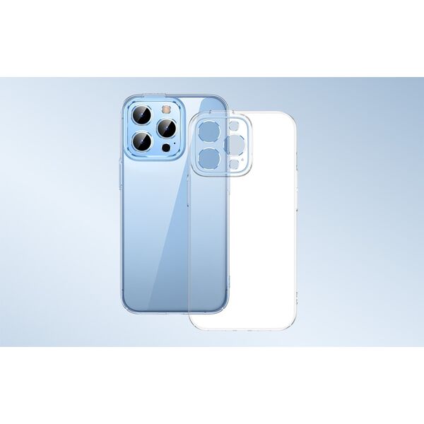 Baseus Transparentne etui ochronne Baseus Crystal do iPhone 13 Pro + szkło hartowane + zestaw czyszczący