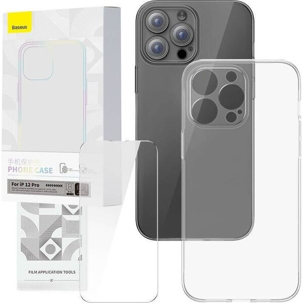 Baseus Zestaw ochronny Baseus Corning przeźroczyste etui i szkło hartowane do iPhone 12 Pro