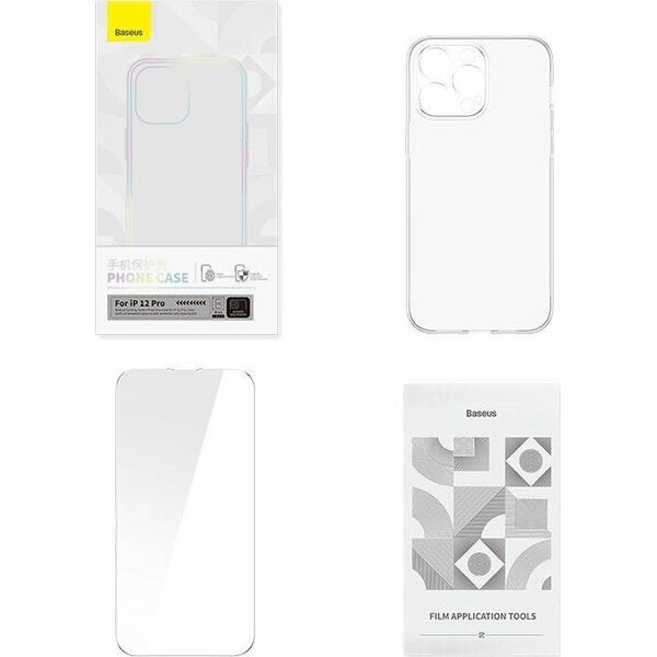 Baseus Zestaw ochronny Baseus Corning przeźroczyste etui i szkło hartowane do iPhone 12 Pro