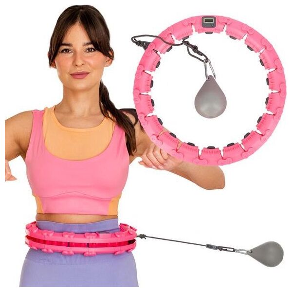 FH03 PINK HULA HOP Z OBCIĄŻNIKIEM I LICZNIKIEM STOCK