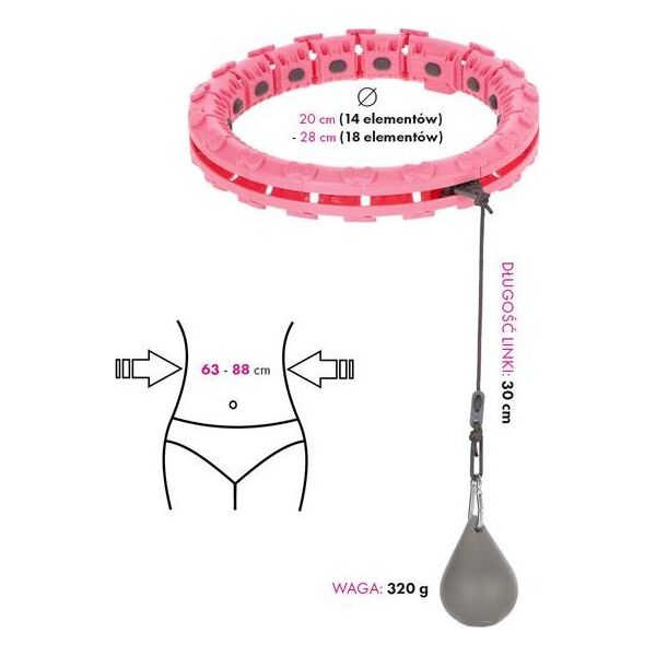FH03 PINK HULA HOP Z OBCIĄŻNIKIEM I LICZNIKIEM STOCK