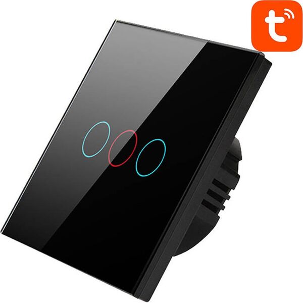 Avatto Dotykowy Włącznik Światła WiFi Avatto TS02-EU-B3 Potrójny TUYA (czarny)