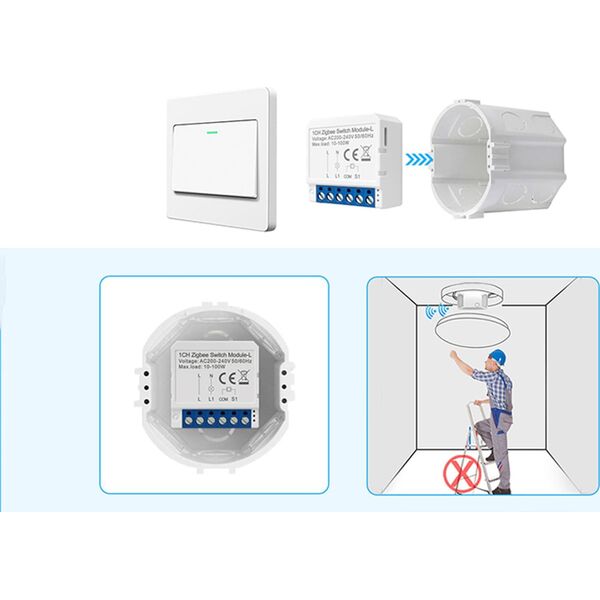 Avatto Inteligentny przełącznik dopuszkowy ZigBee Avatto LZWSM16-W3 Bez Neutralnego TUYA