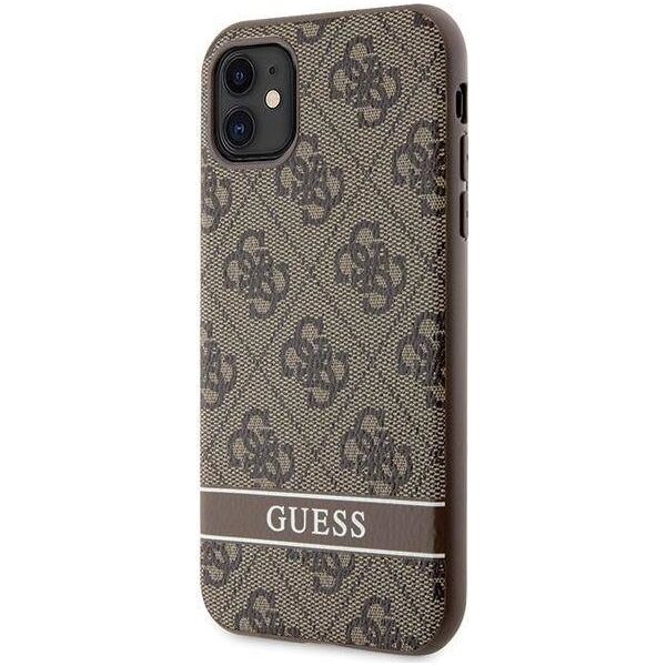 Guess Etui Guess GUHCN61P4SNW Apple iPhone 11/XR brązowy/brown hardcase 4G Stripe