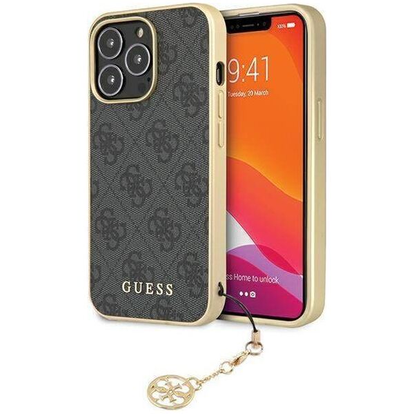 Guess Etui Guess GUHCP14LGF4GGR Apple iPhone 14 Pro szary/grey hardcase 4G Charms Collection