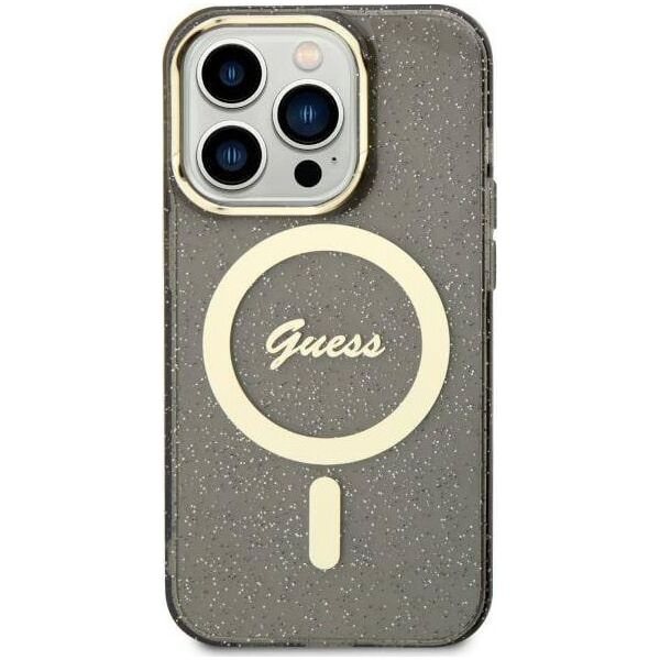 Guess Etui Guess GUHMN61HCMCGK Apple iPhone 11/XR czarny/black hardcase Glitter Gold MagSafe