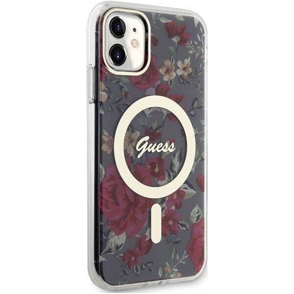 Guess Etui Guess GUHMN61HCFWSA Apple iPhone 11/XR zielony/khaki hardcase Flower MagSafe