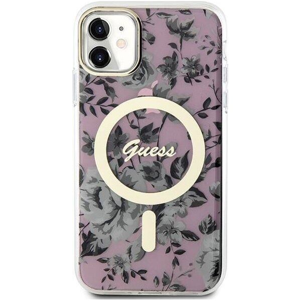 Guess Etui Guess GUHMN61HCFWSP Apple iPhone 11/XR różowy/pink hardcase Flower MagSafe