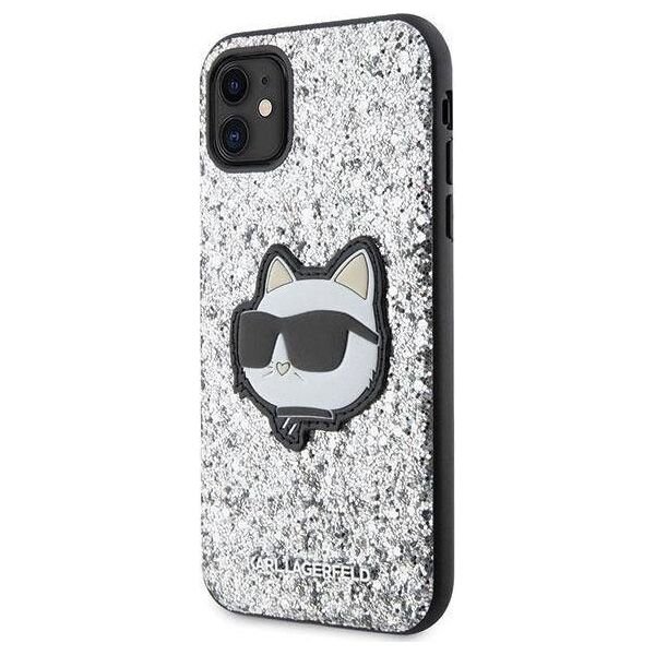 Karl Lagerfeld Etui Karl Lagerfeld KLHCN61G2CPS Apple iPhone 11/XR srebrny/silver hardcase Glitter Choupette Patch