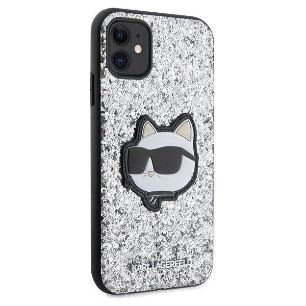 Karl Lagerfeld Etui Karl Lagerfeld KLHCN61G2CPS Apple iPhone 11/XR srebrny/silver hardcase Glitter Choupette Patch
