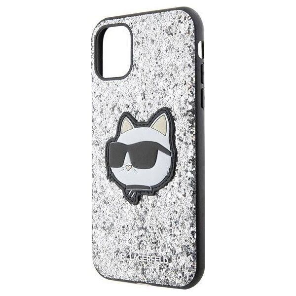 Karl Lagerfeld Etui Karl Lagerfeld KLHCN61G2CPS Apple iPhone 11/XR srebrny/silver hardcase Glitter Choupette Patch