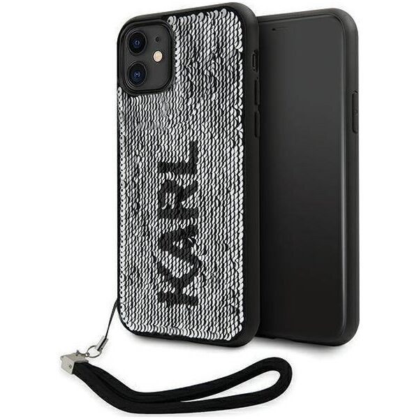 Karl Lagerfeld Etui Karl Lagerfeld KLHCN61PSQRKS Apple iPhone 11/XR srebrny/silver hardcase Sequins Cord