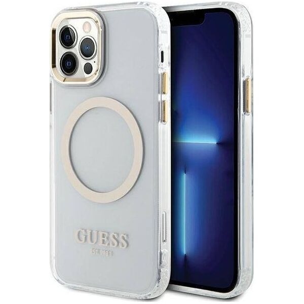 Guess Etui Guess GUHMP12MHTRMD Apple iPhone 12/12 Pro złoty/gold hardcase Metal Outline Magsafe