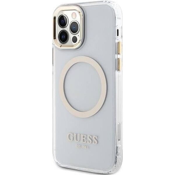Guess Etui Guess GUHMP12MHTRMD Apple iPhone 12/12 Pro złoty/gold hardcase Metal Outline Magsafe