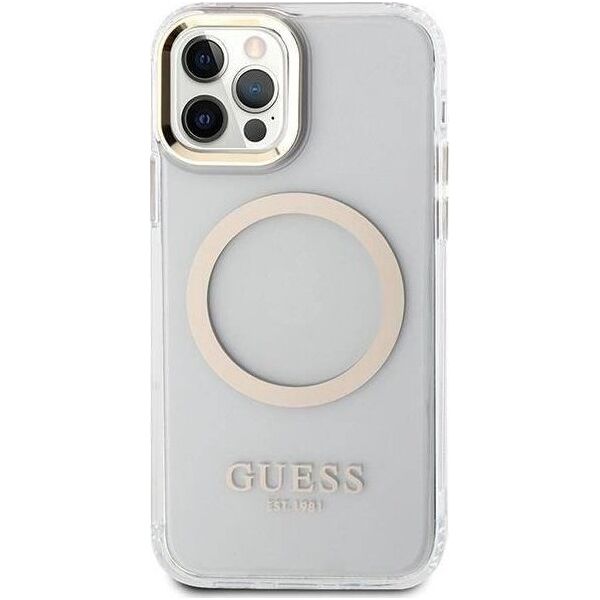 Guess Etui Guess GUHMP12MHTRMD Apple iPhone 12/12 Pro złoty/gold hardcase Metal Outline Magsafe