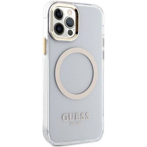 Guess Etui Guess GUHMP12MHTRMD Apple iPhone 12/12 Pro złoty/gold hardcase Metal Outline Magsafe