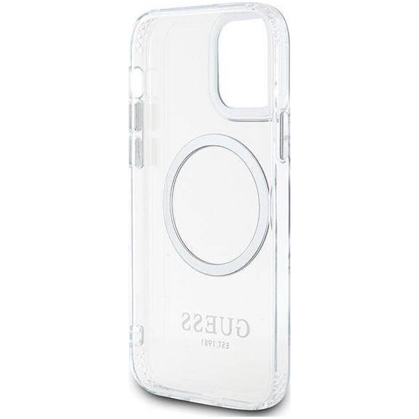 Guess Etui Guess GUHMP12MHTRMS Apple iPhone 12/12 Pro srebrny/silver hard case Metal Outline Magsafe