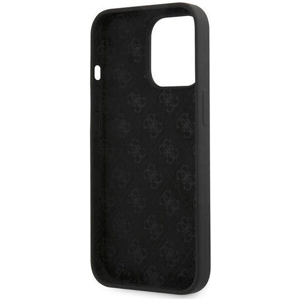 Guess Guess GUHCP13XLSLMGBK iPhone 13 Pro Max 6.7" black/czarny hardcase Silicone Script Gold Logo