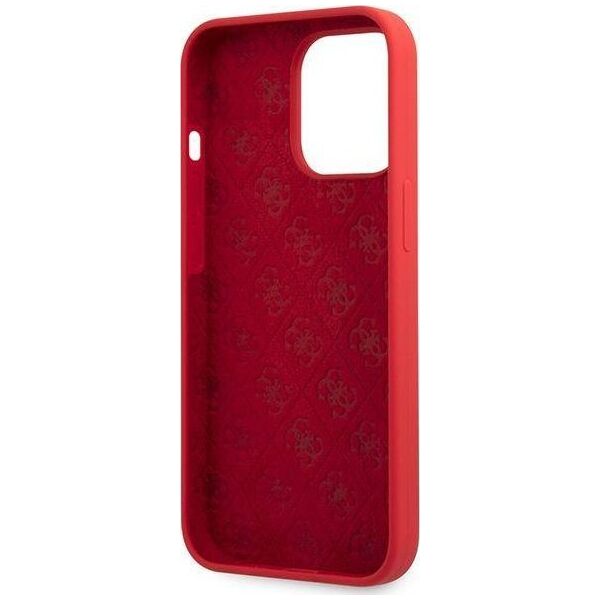 Guess Guess GUHCP13XLSLMGRE iPhone 13 Pro Max 6.7" czerwony/burgundy hard case Silicone Vintage Gold Logo