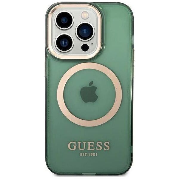 Guess Guess GUHMP14XHTCMA iPhone 14 Pro Max 6,7" zielony/khaki hard case Gold Outline Translucent MagSafe