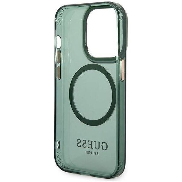Guess Guess GUHMP14XHTCMA iPhone 14 Pro Max 6,7" zielony/khaki hard case Gold Outline Translucent MagSafe