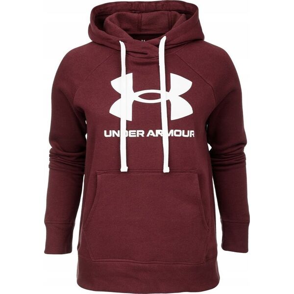 Under Armour Bluza damska Under Armour Rival Fleece Logo Hoodie bordowa 1356318 690 M