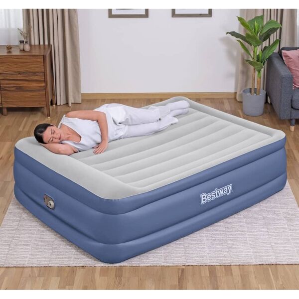 Bestway Dmuchane łóżko Tritech, 2-os., 203x152x56 cm, niebiesko-szare
