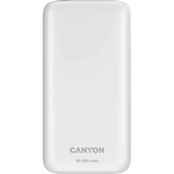 Powerbank Canyon CANYON PB - 301, Power bank 30000mAh Li-poly battery, Input Micro: DC5V/2A, 9V/2A Input Type c PD ： DC5V/3A, 9V/2A， Output Type C PD:5V/3A,9V/2.2A,12V/1.5AOutput USB A1+USBA 2 : 5V3A,5V/4.5A,4.5V/5A,9V2A,12V1.5A,22.5W quick charging cable
