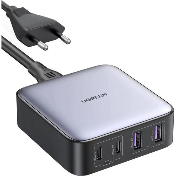 Ładowarka Ugreen Ładowarka sieciowa UGREEN CD327 Nexode, 2x USB-C, 2x USB-A, GaN, 65W (szary)
