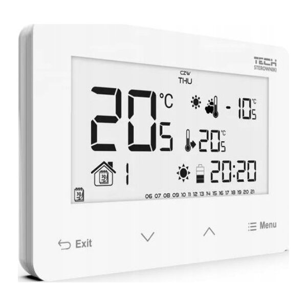 Tech Przewodowy regulator pokojowy ST293V3 dwustanowy (panel przedni ze szkła) biały