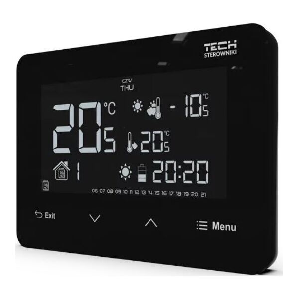 Tech Przewodowy regulator pokojowy ST293V3 dwustanowy (panel przedni ze szkła) biały