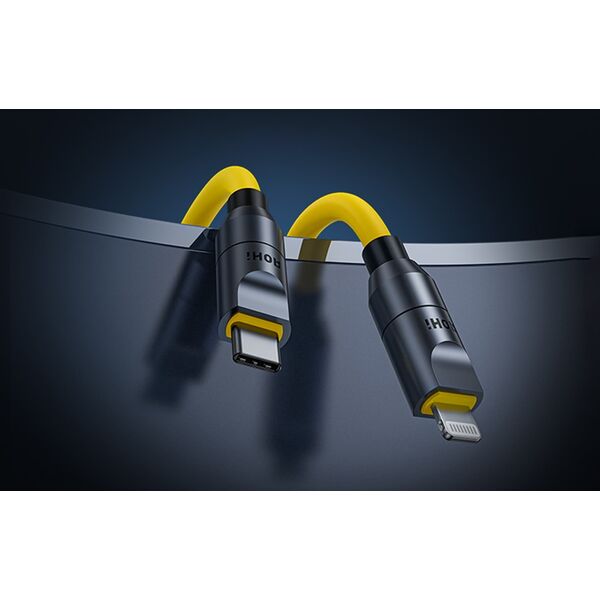 Kabel USB AOHI USB-C - Lightning 2.4 m Żółty (AOC-L011)