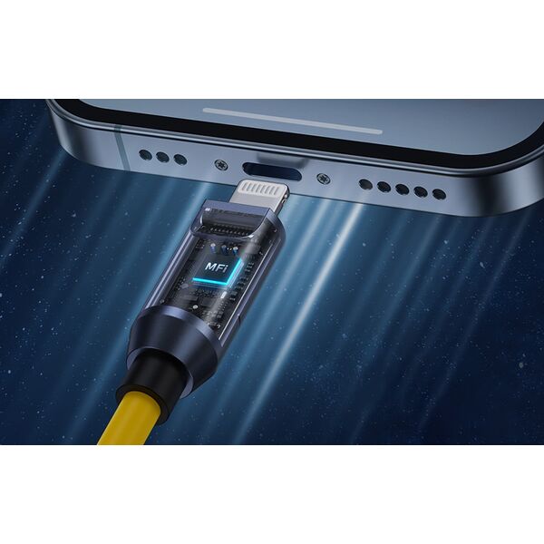 Kabel USB AOHI USB-C - Lightning 2.4 m Żółty (AOC-L011)