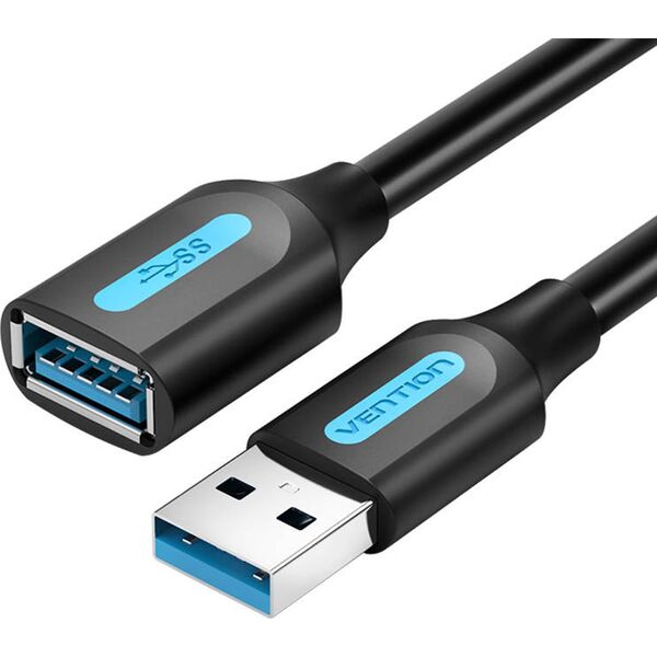 Kabel USB Vention USB-A - USB-A 0.5 m Czarny (CBHBD)