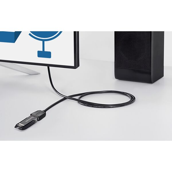 Kabel USB Vention USB-A - USB-A 3 m Czarny (VAS-A45-B300)