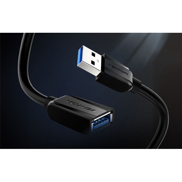 Kabel USB Vention USB-A - USB-A 1 m Czarny (VAS-A45-B100)