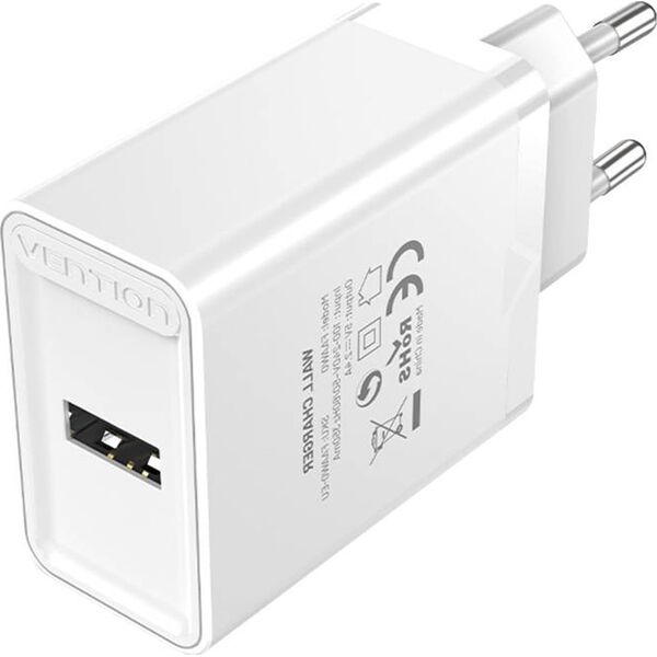 Ładowarka Vention Ładowarka sieciowa EU USB-A Vention FAAW0-EU 12W, 2.4A, (biała)