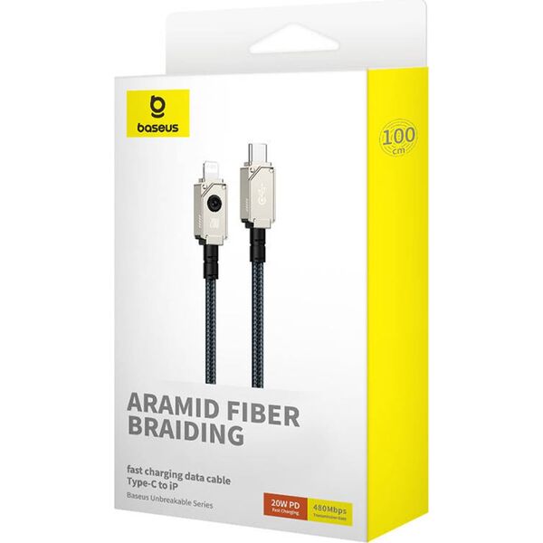 Kabel USB Baseus USB-C - Lightning 1 m Granatowy (P10355803221-00)