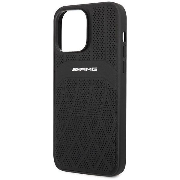 Mercedes AMG AMHMP14XOSDBK iPhone 14 Pro Max 6,7" czarny/black hardcase Leather Curved Lines MagSafe