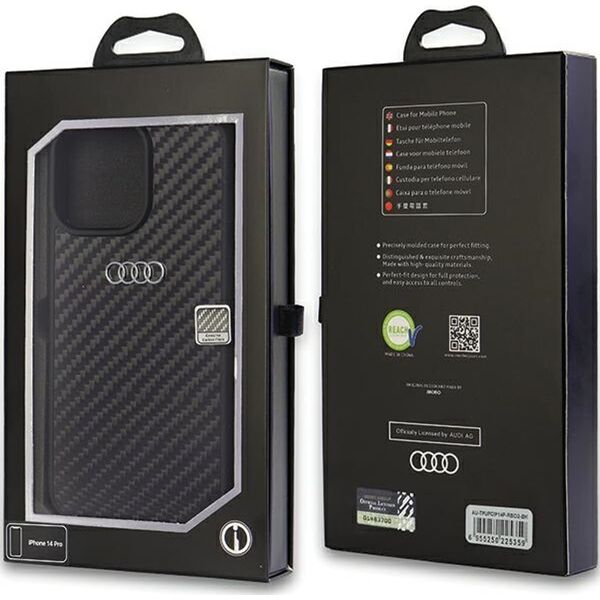 Audi Audi Carbon Fiber iPhone 14 Pro 6.1" czarny/black hardcase AU-TPUPCIP14P-R8/D2-BK