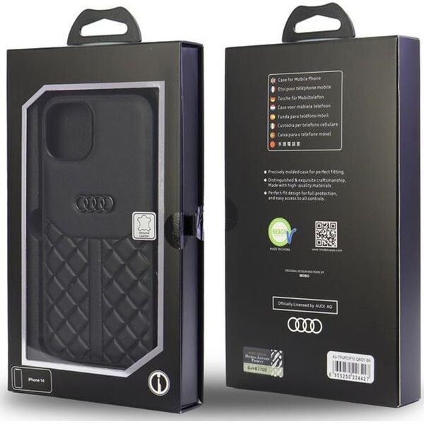 Audi Audi Genuine Leather iPhone 12/12 Pro 6.1" czarny/black hardcase AU-TPUPCIP12P-Q8/D1-BK