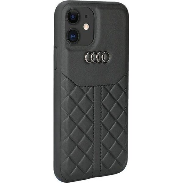 Audi Audi Genuine Leather iPhone 12/12 Pro 6.1" czarny/black hardcase AU-TPUPCIP12P-Q8/D1-BK
