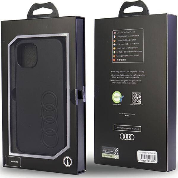 Audi Audi Synthetic Leather iPhone 14 6.1" czarny/black hardcase AU-TPUPCIP14-TT/D1-BK