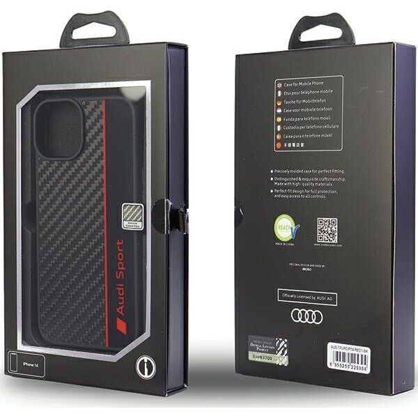 DefaultBrand Audi Carbon Fiber iPhone 14 6.1" czarny/black hardcase AUS-TPUPCIP14-R8/D1-BK