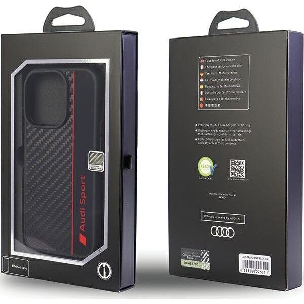DefaultBrand Audi Carbon Fiber iPhone 14 Pro 6.1" czarny/black hardcase AUS-TPUPCIP14P-R8/D1-BK