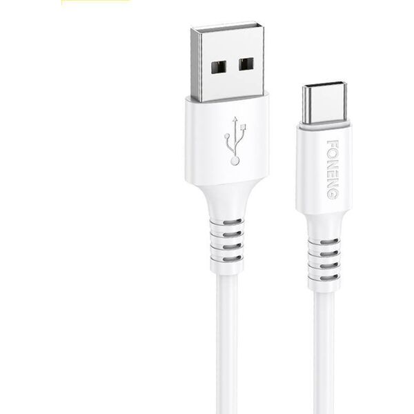Kabel USB Foneng USB-A - USB-C 1 m Biały (X85 Type-C)
