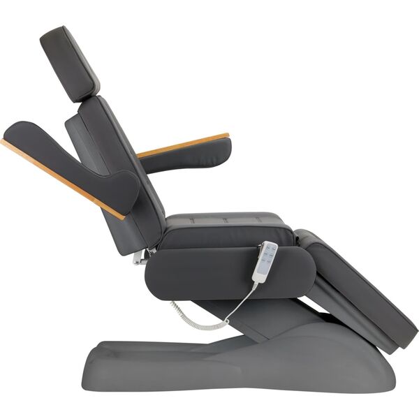Activeshop Fotel kosmetyczny elektryczny SILLON Lux 3 silniki szary, szara podstawa