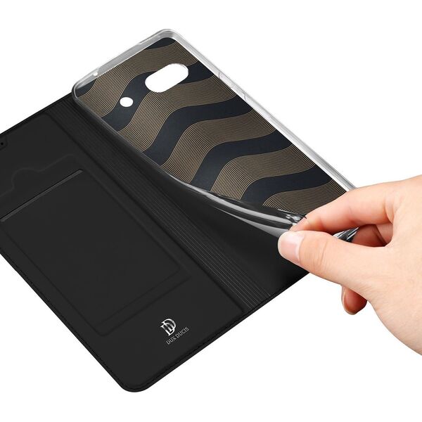 Dux Ducis DUX DUCIS SKIN PRO ETUI DO GOOGLE PIXEL 7A POKROWIEC Z KLAPKĄ PORTFEL NA KARTĘ PODSTAWKA CZARNE