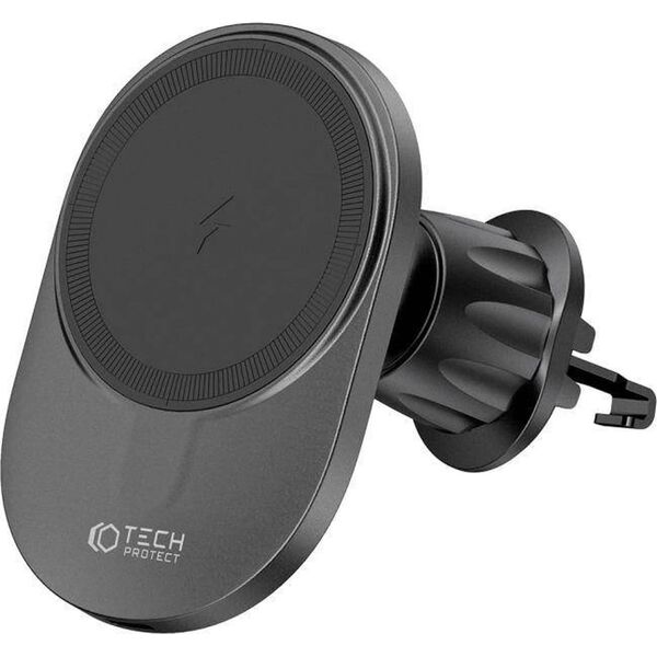 Tech-Protect Magnetyczny Uchwyt Samochodowy MagSafe z Ładowaniem Bezprzewodowym 15W do Kratki Nawiewu Tech-Protect MM15W-V1 czarny