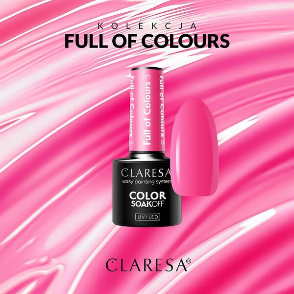 Activeshop CLARESA Lakier hybrydowy Full of colours 3 -5g